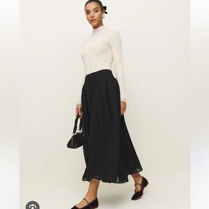 Reformation Gwen Black Maxi Skirt